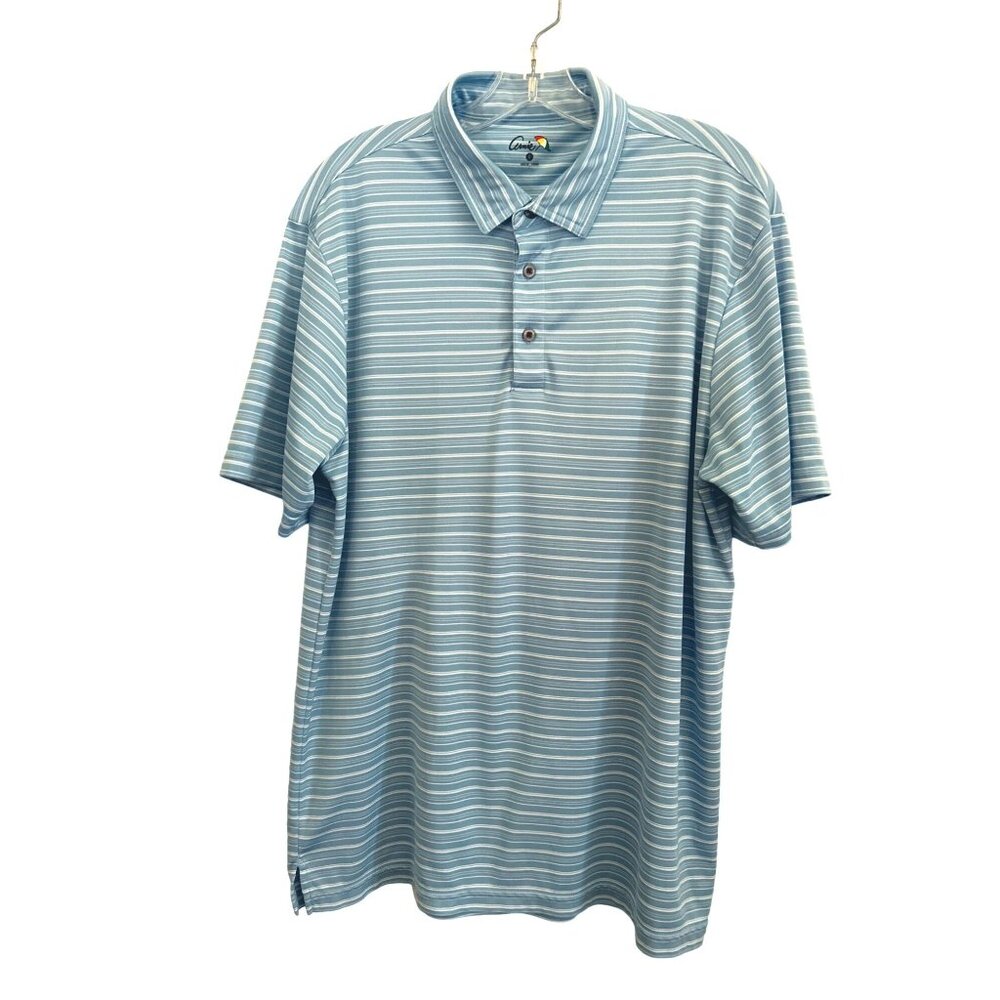 Arnold Palmer “Arnie” Blue & White Short Sleeve Golf Polo, Size Large